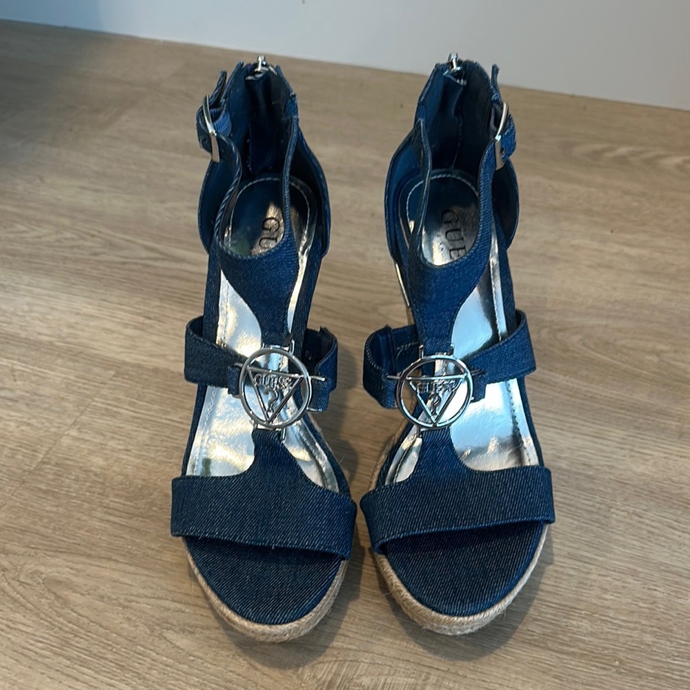 Guess Blue Wedge Shoes